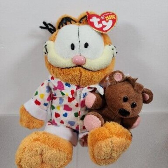 Vintage 10" TY Beanie Baby GOODNIGHT GARFIELD with Pooky Plush Tag Valentine - Picture 7 of 15